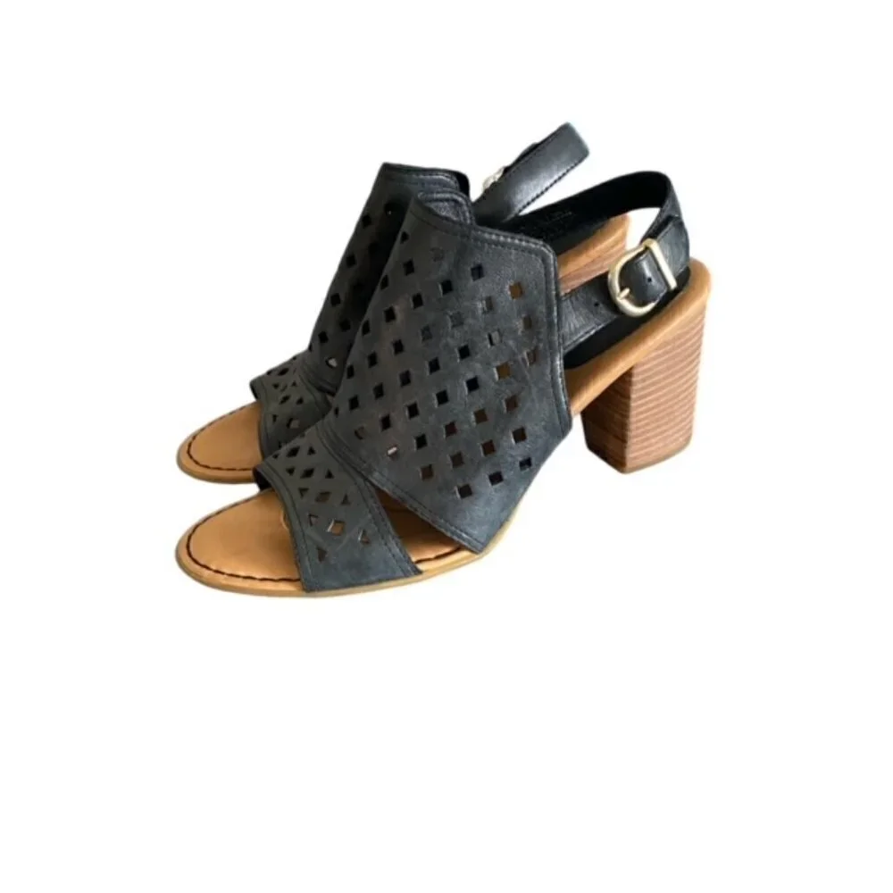 Born Havana Grey Leather Perforated Sandal 11